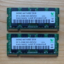 2 x 2 GB PC2-5300 DDR2