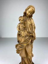 Heiligenfigur Madonna Maria Mutter Gottes mit Jesus Kind Holz Figur geschnitzt