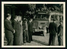 Foto - Oldtimer Omnibus Bus - Magirus Deutz - Reisebus Busfahrer Gruppe 1950