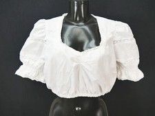 Gr.46 Dirndlbluse weiß Bluse für Dirndl Herzklopfen Baumwolle mit Spitze B10393