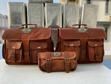 Ziegenleder Motorrad Satteltaschen Seitentasche Packtaschen 15 Zoll größte 3 ...