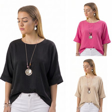 Damen Bluse mit Kette Oversize