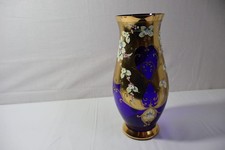 Große Prunkvase, kobalt mit Goldmalerei