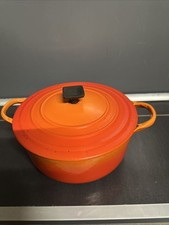 (O) Le Creuset Antik Dampfkochtopf aus Gusseisen Orange