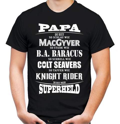 Papa superheld 80s shirt - 80s, t-shirt