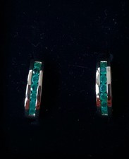 Ohrringe Gelbgold 585 mit Smaragd, Goldohringe 14 Karat, Smaragdohrstecker