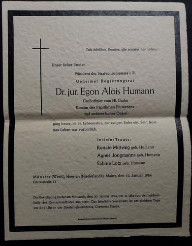 Traueranzeige humann - dr.,