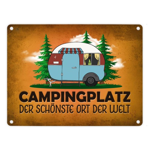 Campingplatz metallschild - metallschild, in