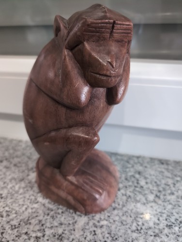 Tierfigur holz affe geschnitzt - affe,