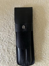 Etienne Aigner Kugelschreiber Etui schwarz Leder + Lederetui für 2 Stifte