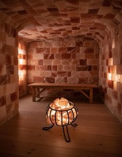 Große Salzkristall Tischlampe