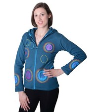 Bunte Hippie Sweatjacke mit