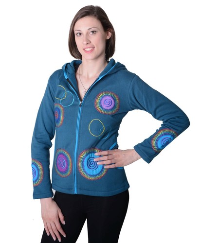 Bunte hippie sweatjacke mit - sweatjacke,