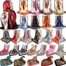 Vintage Halstuch Seidentuch Schal Tuch 90x90cm Bandana edel Gold Damen Sommer %