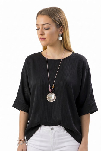 Damen bluse mit kette oversize - damen,
