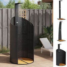 Gartendusche Außendusche Pooldusche Camping Dusche Poly Rattan & Akazienholz