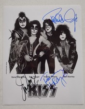 KISS Original Autogramm Hard-Rock Band Kult signiert Gene Simmons Paul Stanley
