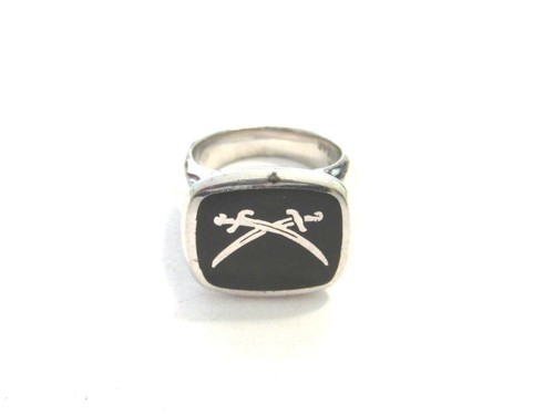 Siegelring silber onyx - silber, stein