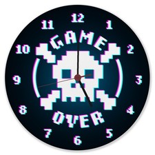 Game over totenkopf wanduhr - over,