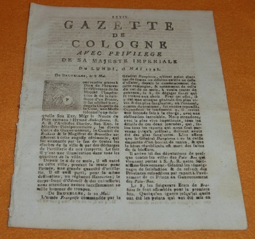 Gazette cologne 1793 anti - de,