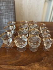 Murano Medici Gläser mit Goldrand Handgefertigt