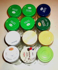 12x leere 450g Marmeladengläser mit gleichgroßen Deckeln