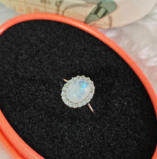 +Natur+ echt Mondstein stilvoll Hochzeit Party Ringe Edelstein Ring Heilstein 51