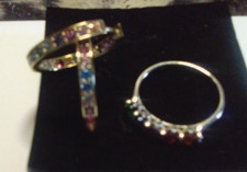 DIAMONIQUE-Set Ring Gr 21 und Kreolen Multicolor-