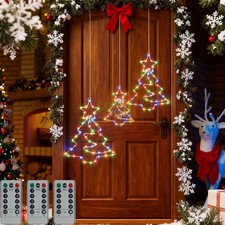 3PCS LED Weihnachtsstern Beleuchtung Weihnachtsdeko Fenster Beleuchtet mit Timer