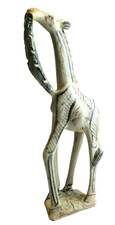 Große Giraffe Hartholz 42 cm Handgeschnitzt Afrikanische Deko Figur  (2)
