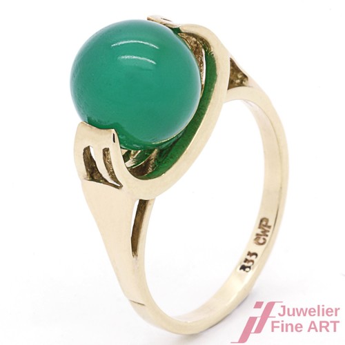 Ring 333 gelbgold mit jade - ring,