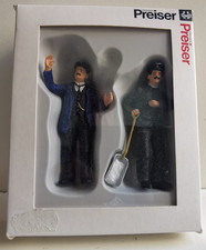 2x Preiser Figuren Lokführer und Heizer LGB Spur G 1:25 unbesoielt mit OVP
