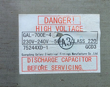 Mikrowellen-Netztrafo GAL-700E-4 230V - 240V - portofrei