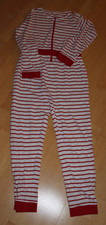 Mädchen Einteiler Pyjama von Tchibo in weiß mit roten Streifen in Größe 146/152