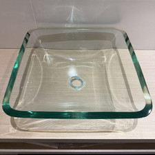 Dune Ceramics Glas-Waschschale, Quadratisch, Glas, Transparent - 42,5 x 13,5 cm