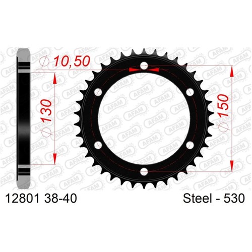 Stahl kettenrad afam 530 - -, 40z