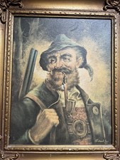 Antikes Ölgemälde Mann mit