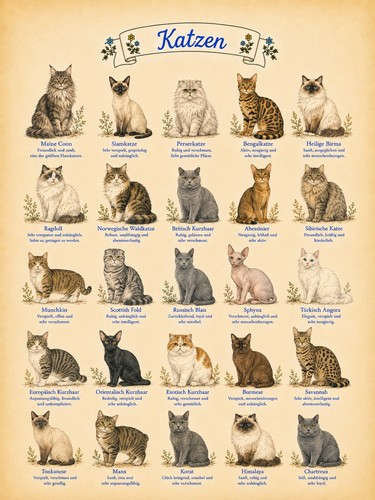 Katzen postkarte - 5x, „katzen“