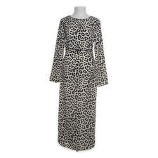 H&M, Maxikleid, Größe: 38, Schwarz/Beige, Polyester, Leopard, Damen -Izq