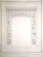 Berlin Bauschule Details Original Umrissradierung Schinkel 1835