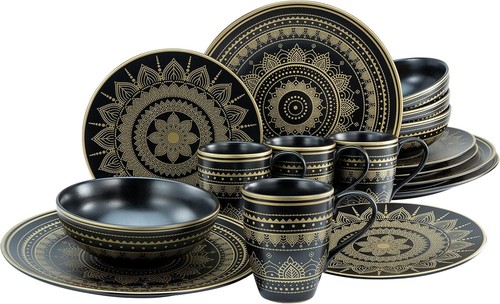Geschirr mandala gold - geschirr,