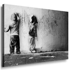 Banksy Graffiti Bild auf Leinwand Street Art  Kunstdruck, Wandbild, k. Poster