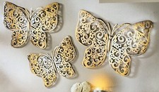 Wanddeko 3 Schmetterlinge NEU aus Metall Schmetterling