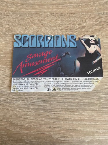 Scorpions konzertkarte - scorpions,