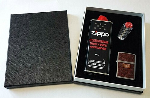 Original zippo set leather - original,