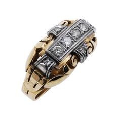 Art deco diamant ring 585 - diamant,
