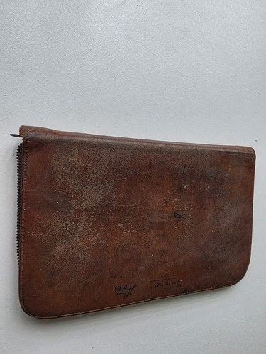 Vintage leder schreibetui - vintage,
