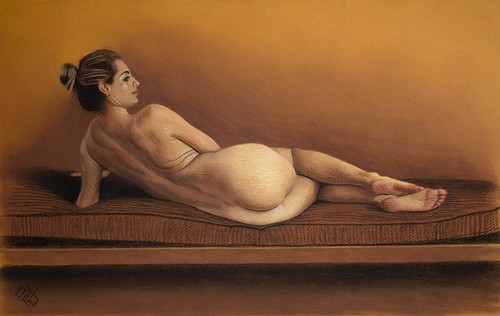 Original weiblich pastell auf - pastell,