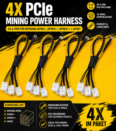 Pcie mining power harness - 4x,