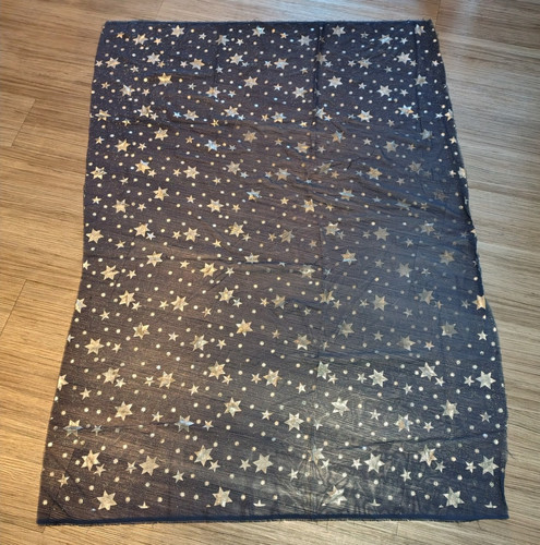 Dekostoff blau silberne sterne - blau,